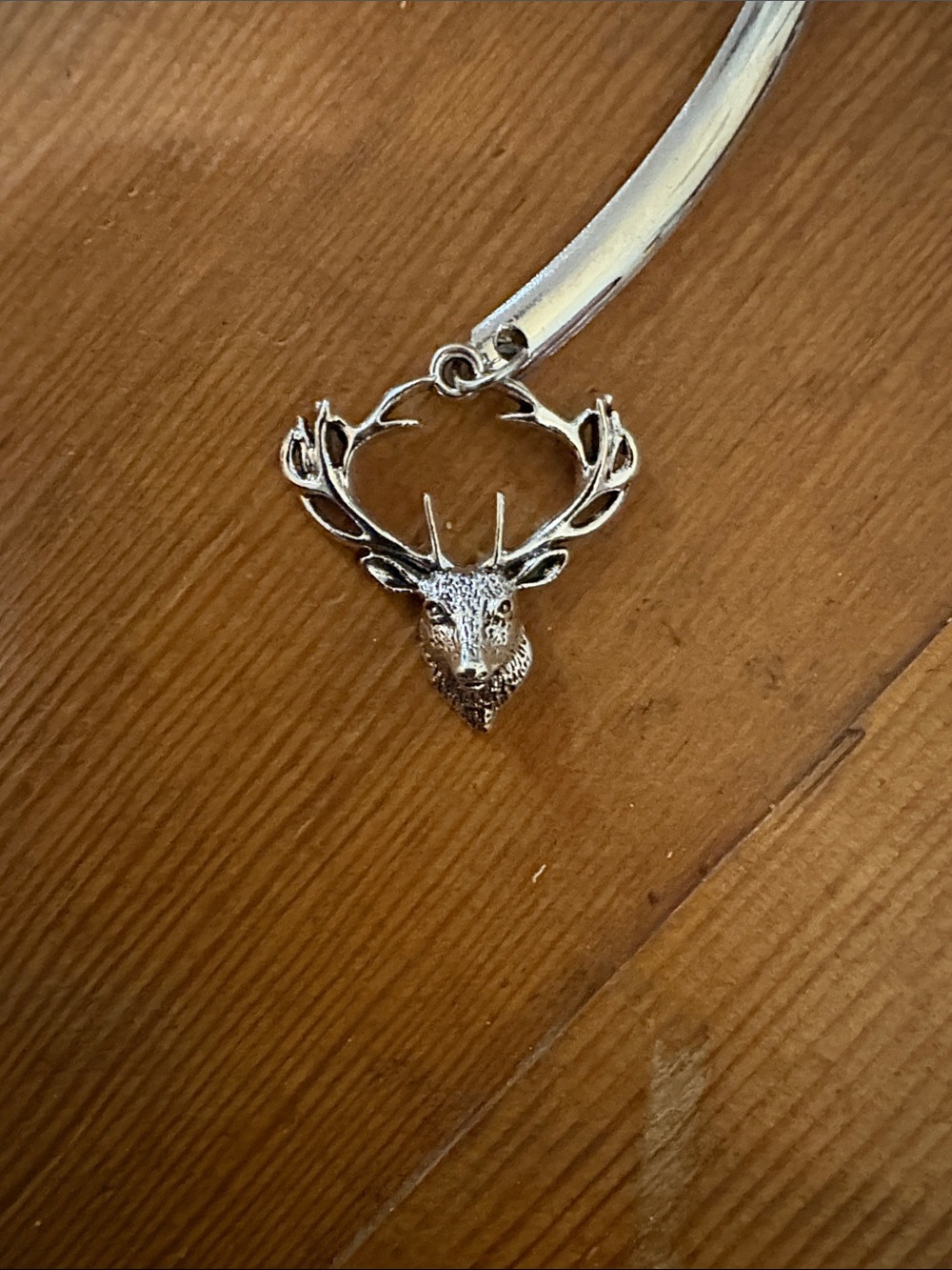Hand-Crafted Silver Deer Antler Open Collar Necklace - Women Jewelry - Picture 3 of 3